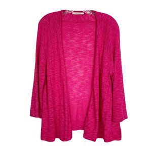 Cyrus Pink Magenta Soft Cotton Knit Open Cardigan